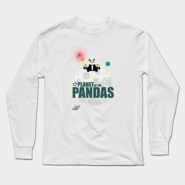 Planet Of The Pandas Long Sleeve T-Shirt by adamzworld